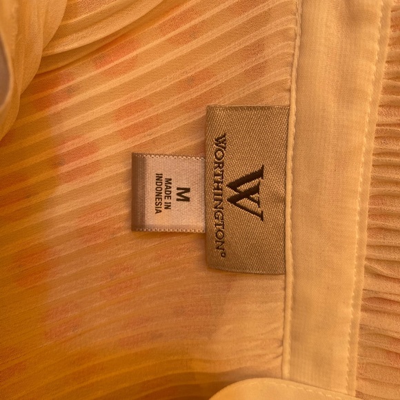Worthington Sheer off-white Ruffle Blouse - Picture 16 of 16